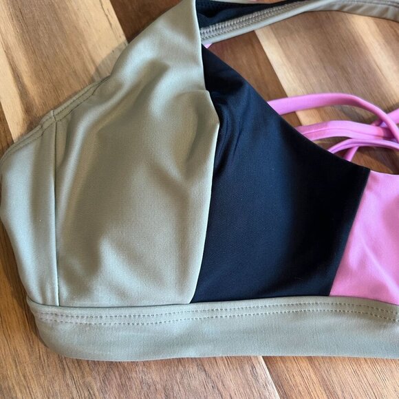 prAna Womens Tulum Swim Top XTRA-LARGE XL in Black Color Block - Picture 4 of 10